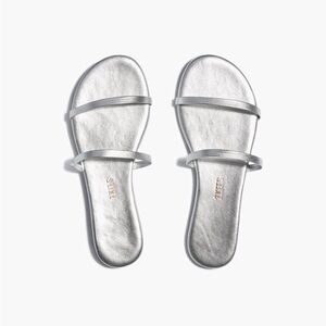 TKEES Metallic Silver Sandals Gemma Metallics
